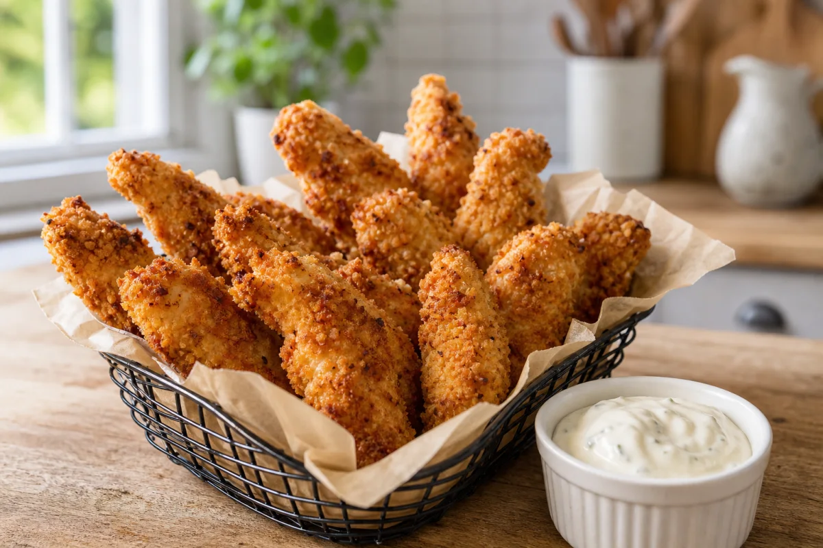 Aiguillettes de poulet panées croustillantes à l'Air Fryer