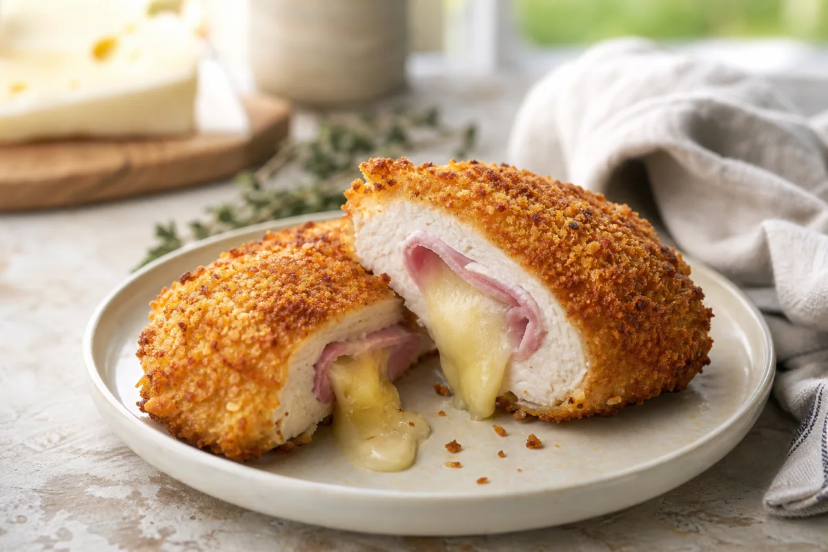 Cordon-bleu de poulet maison fondant et croustillant au Air Fryer