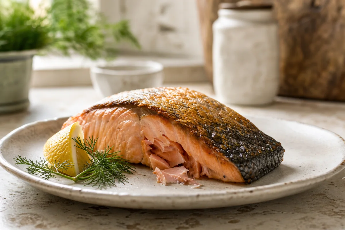 Pavé de saumon au Air Fryer : chair fondante et peau croustillante