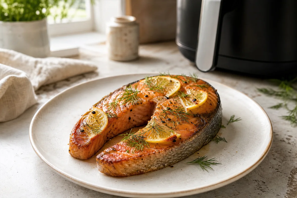 Saumon citron aneth au Air Fryer : pavés marinés ultra fondants